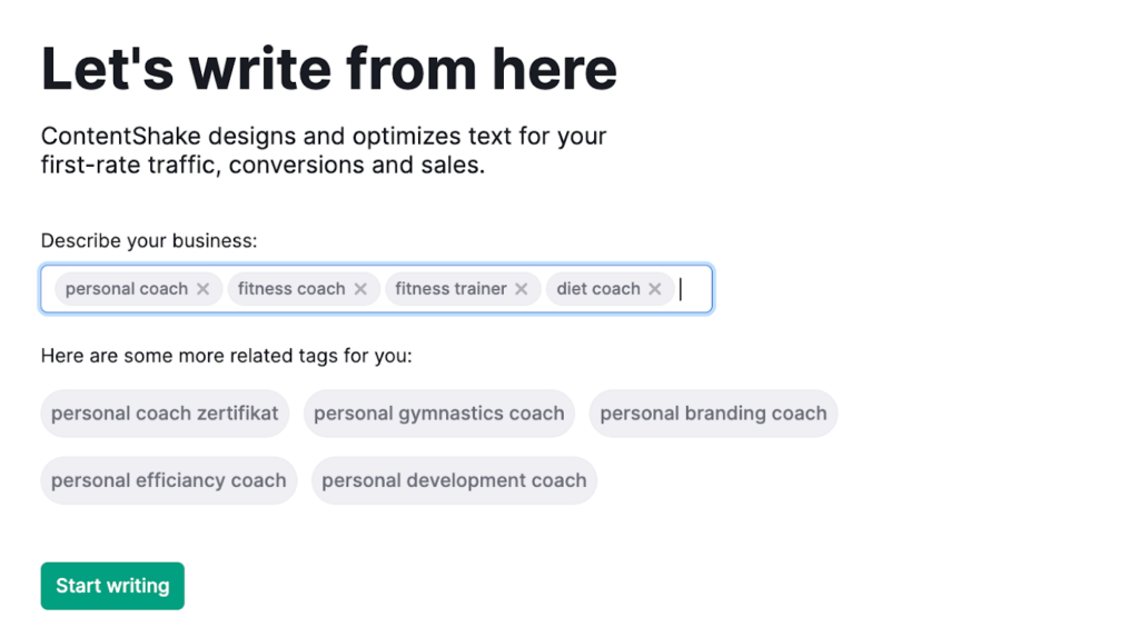 ContentShake AI - Start writing