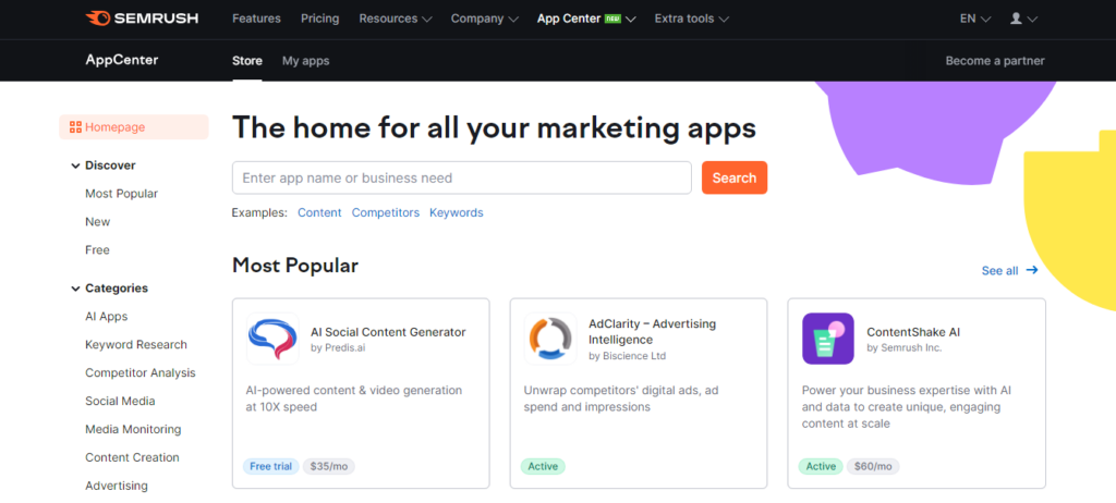 Semrush App Center