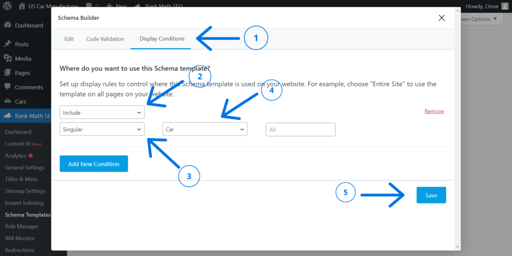 Display Conditions