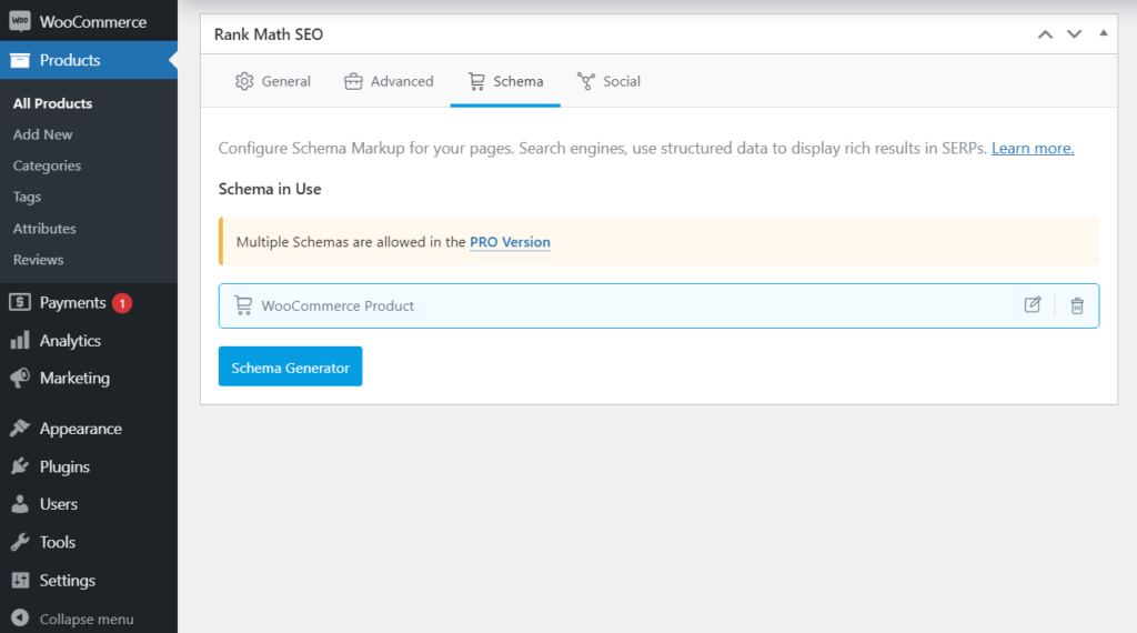 Schema markup