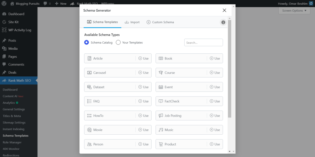 Custom Schema Generator by Rank Math