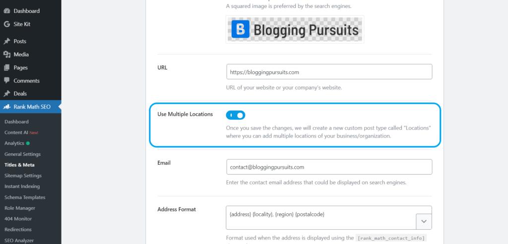 Enabling the Multiple Locations feature