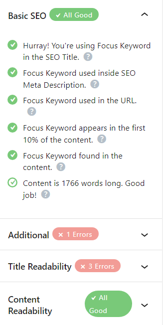 the Content Analysis Tool