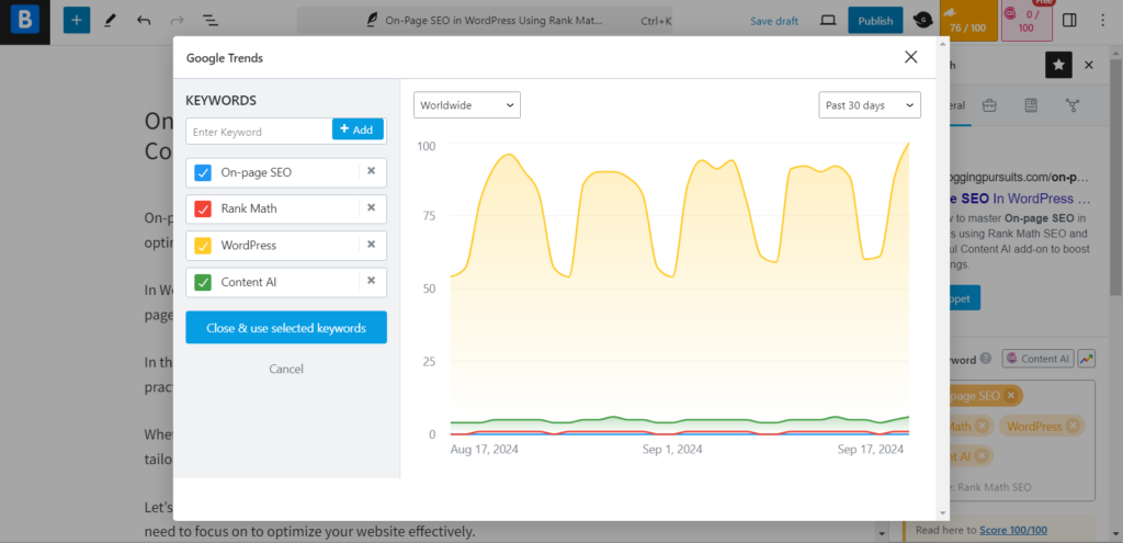 Google Trends chart