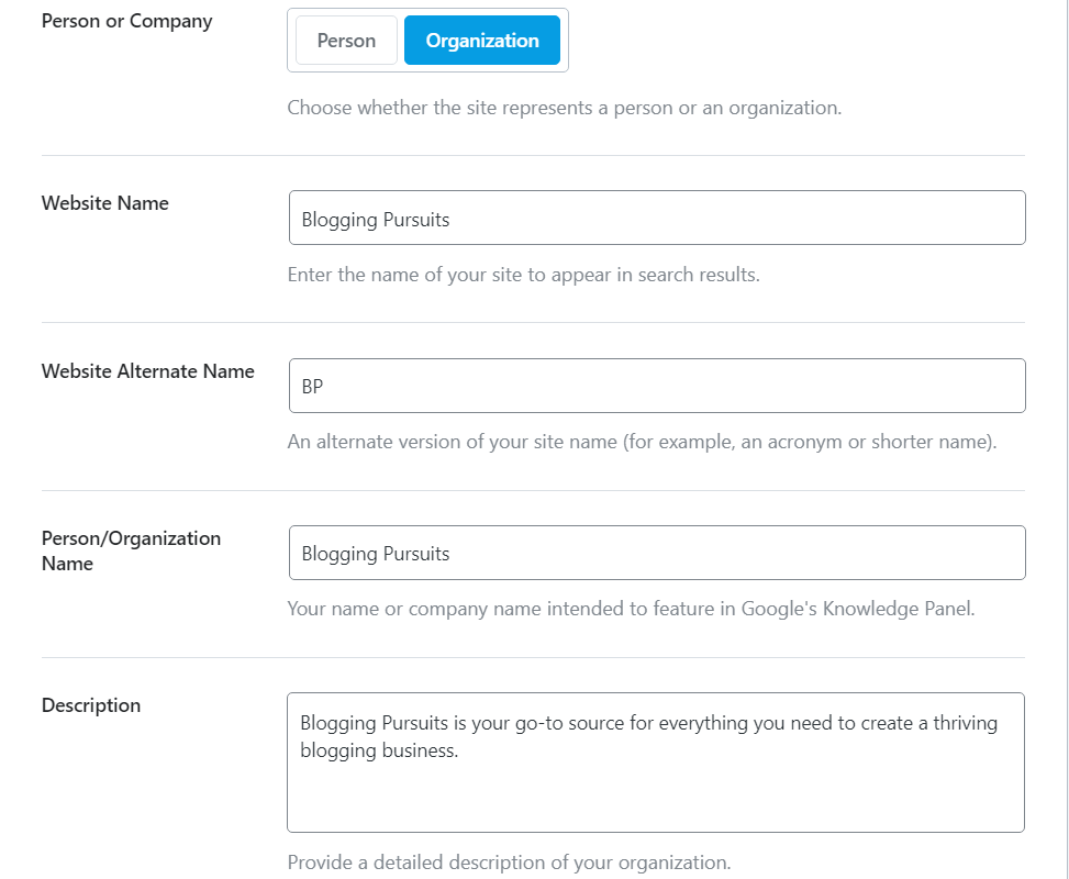 SEO General settings