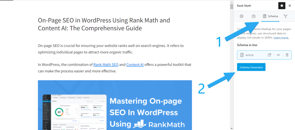 Schema settings in Rank Math