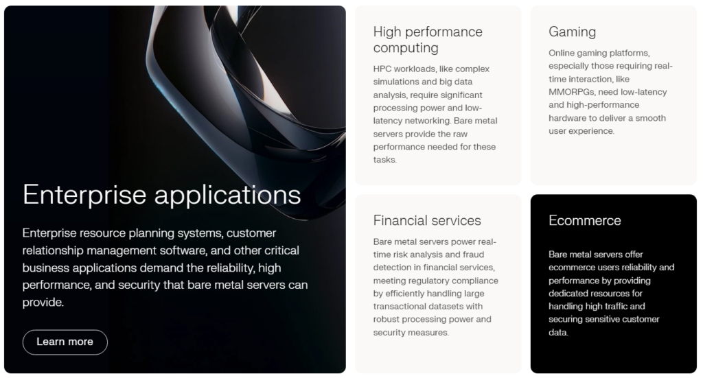 Use Cases for Bare Metal Servers