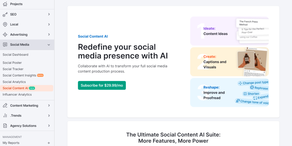 Contnet Social AI Tool